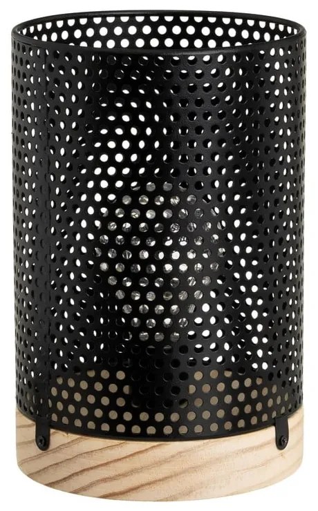 Čierna stolová lampa s kovovým tienidlom (výška 20 cm) – Casa Selección