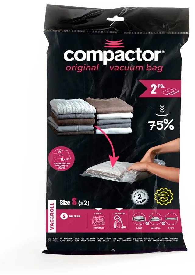 Vákuové vrecia v súprave 2 ks Hanging Vacuum M – Compactor