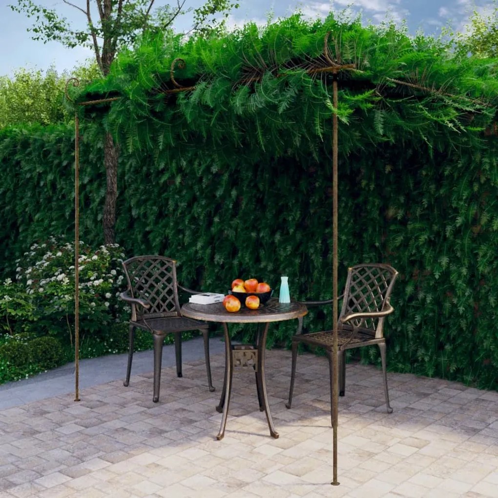 vidaXL Záhradná pergola, starožitná hnedá 3x3x2,5 m, železo
