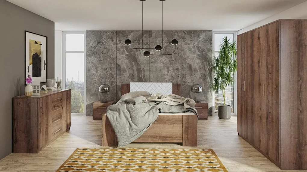 Spálňa Kler XII, Farby: biela / biela + ekokoža Soft Pik 029