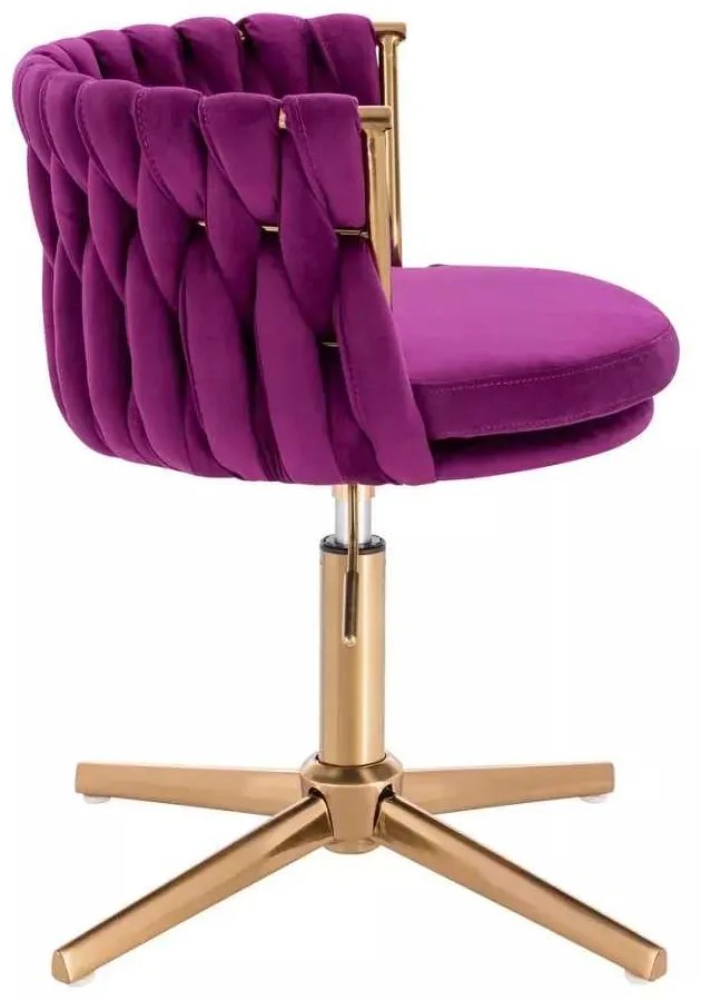 LuxuryForm DESIGN Stolička LYON VELUR na zlatom kríži - fuchsia
