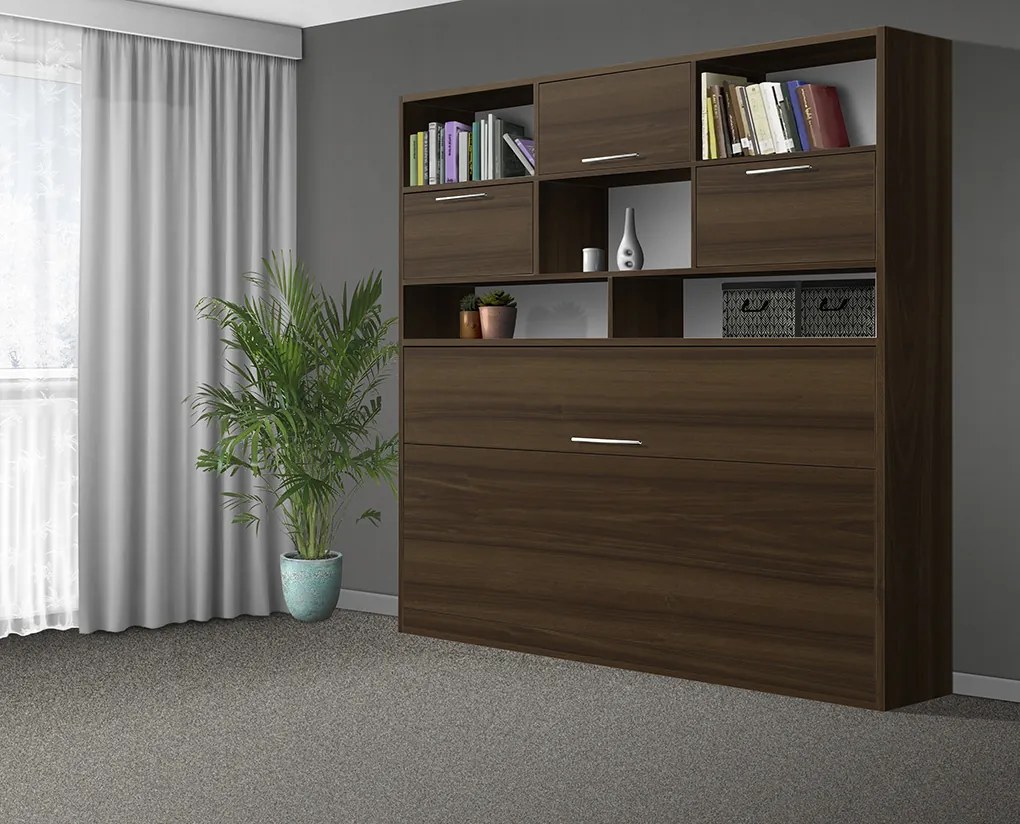 Nabytekmorava Sklápacia posteľ VS1056 MAX, 200x90cm farba lamina: buk, Varianta dverí: matné
