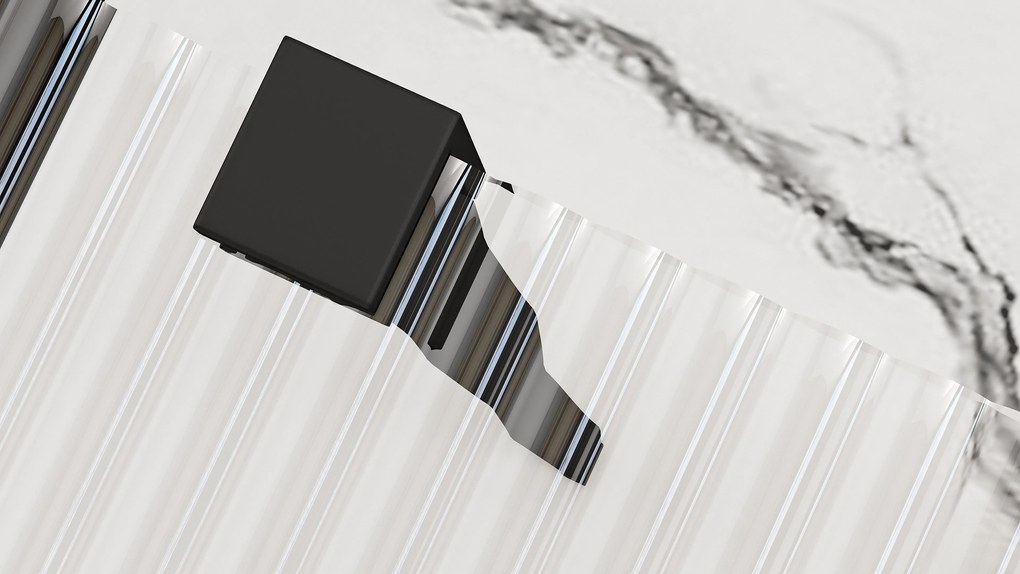 Rea Aero Intimo, sprchová zástena 100x200 cm, 8mm číre sklo, čierny profil, REA-K4121