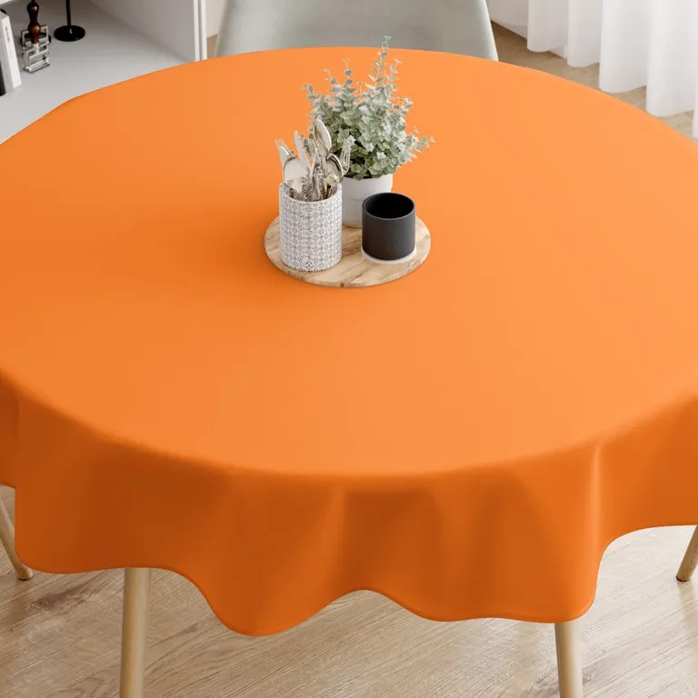 Goldea okrúhly obrus 100% bavlnené plátno - oranžový Ø 70 cm