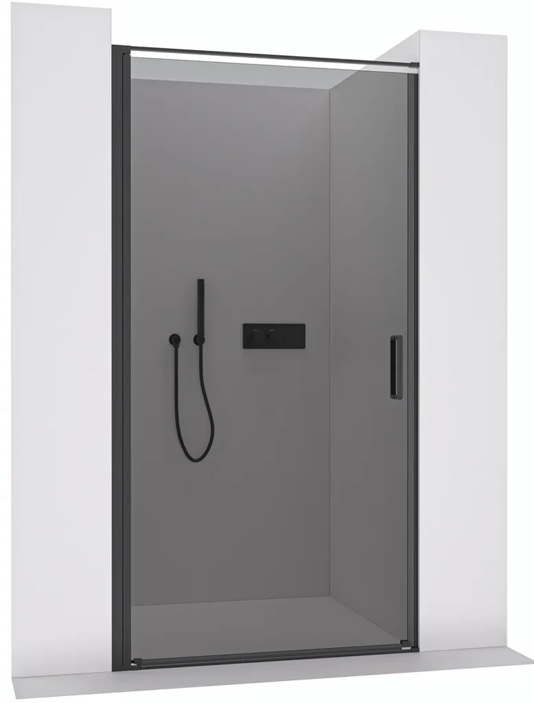 CERANO - Sprchové krídlové dvere Porte L/P - 8 mm - čierna matná, grafitové sklo - 80x195 cm, CER-CER-8050BD7248
