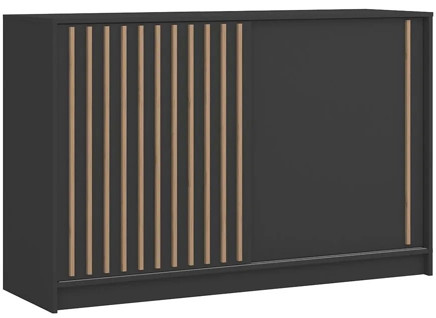 Komoda Royal čierna/lamela dub wotan