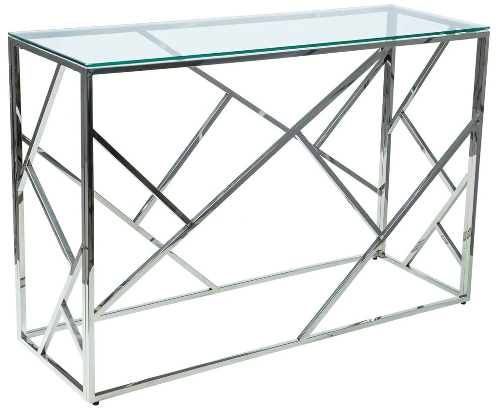 Príručný stolík: ESCADA C sklo/strieborný