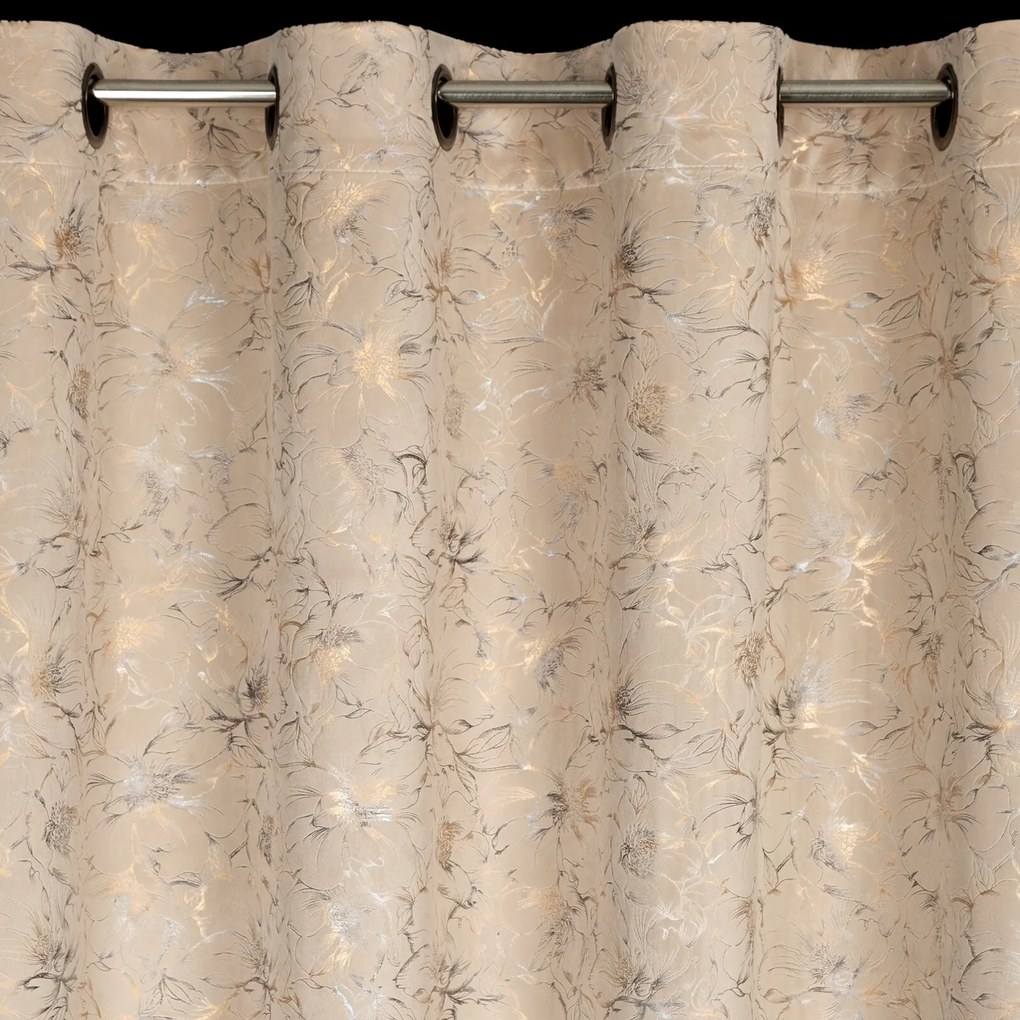 ZATEMŇOVACÍ ZÁVES NA KRÚŽKOCH CARMELA 140X250 CM KVETY