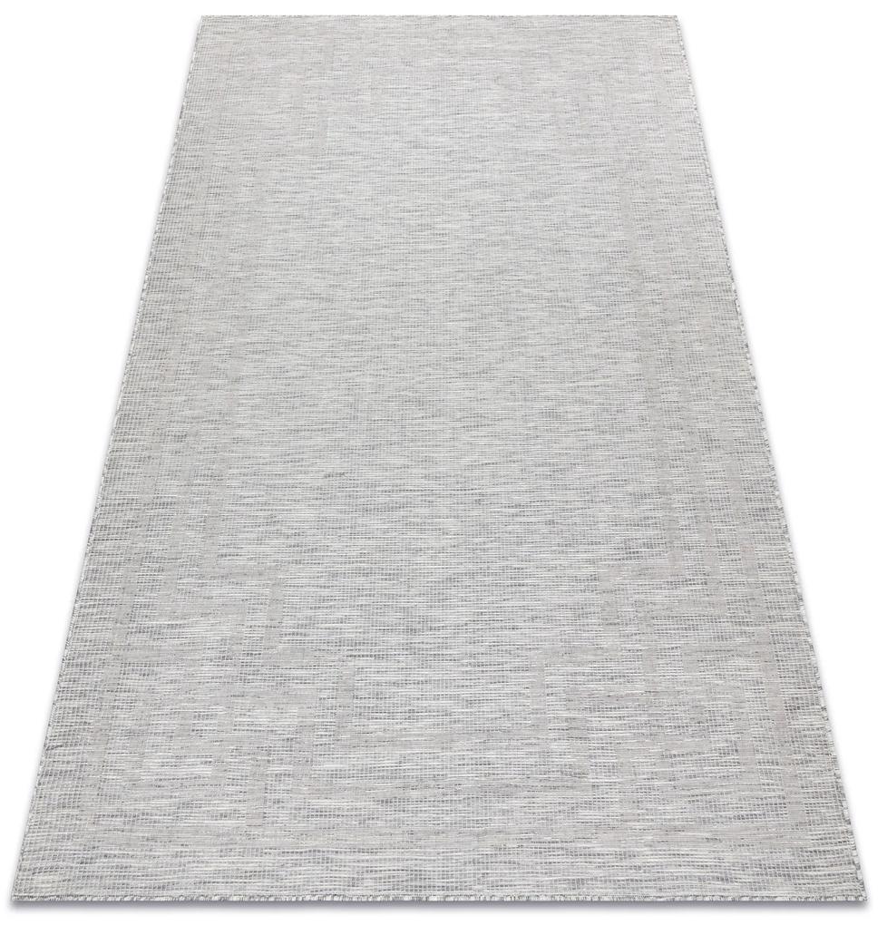 Šnúrkový koberec SIZAL PATIO 3071 Grécky, plocho tkaný, sivo - béžový