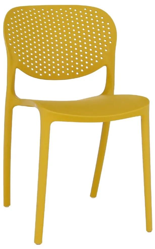 Stohovateľná stolička, žltá, FEDRA NEW