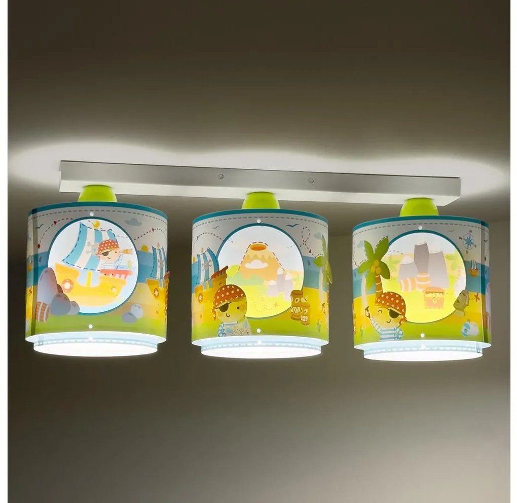 Dalber 60653 - Detské stropné svietidlo PIRATE ISLAND 3xE27/15W/230V