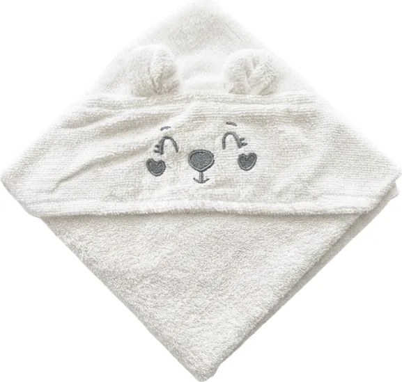 Detská osuška s kapucňou NUBI 75x75 cm, biela