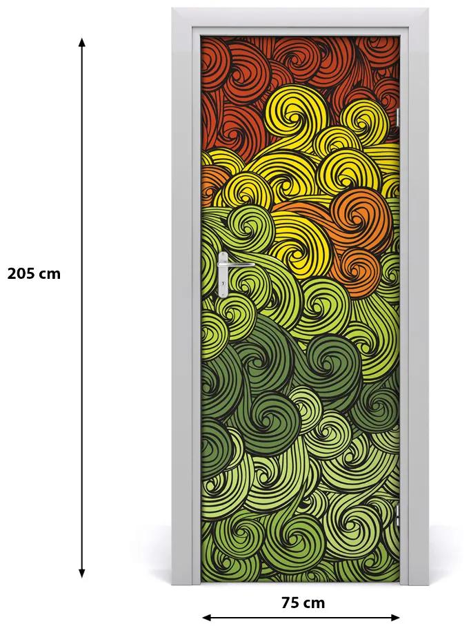 Samolepiace fototapety na dvere farebné vlny 75x205 cm