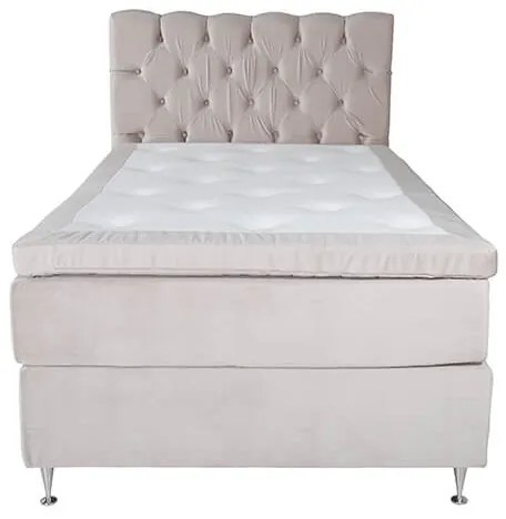 Furudal 120 boxspring posteľ béžový zamat čelo Sarna