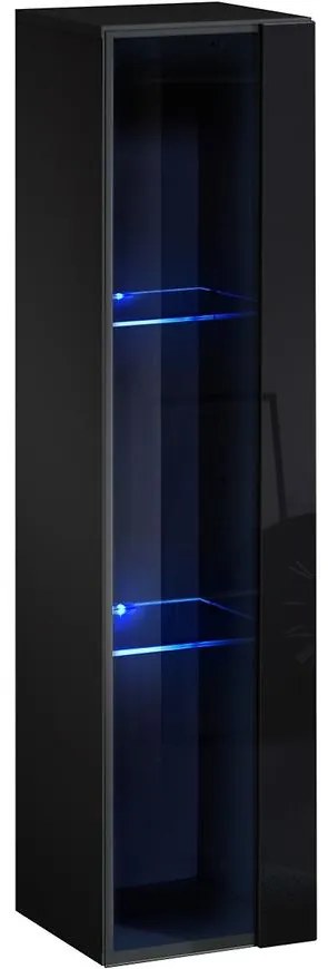 Závesná skrinka Switch WW2 čierna +LED