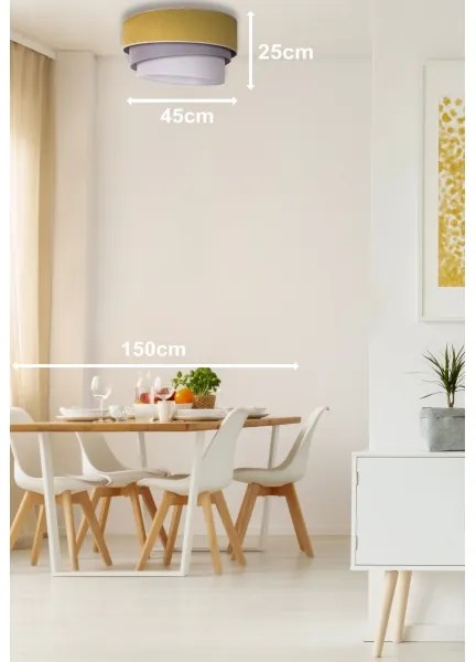 Duolla - Stropné svietidlo TRIO 1xE27/15W/230V pr. 45 cm žltá/šedá/biela