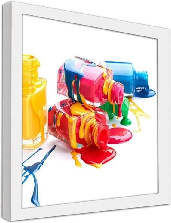 CARO Obraz v ráme - Bottles With Spilled Varnish Biela 20x20 cm