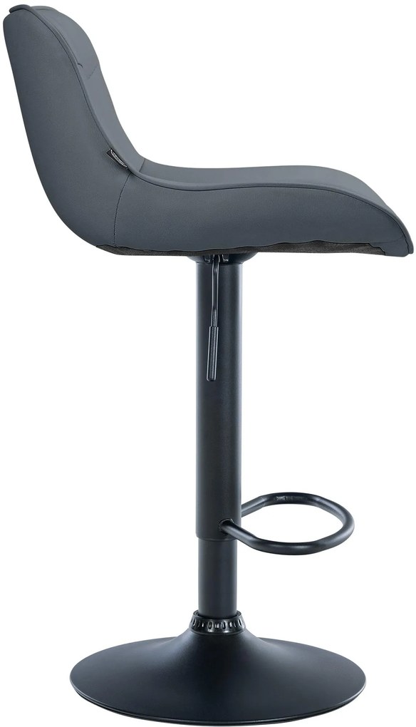 Design-Shop 2x Barová stolička Vonore - koženka, čierny rám - Sivá