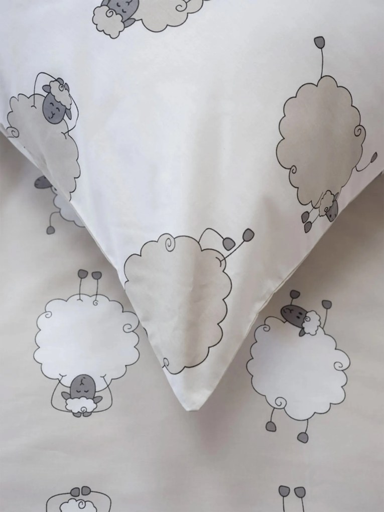 Bavlnená obliečka na vankúš Renforcé 70 × 90 cm – Ovečky Morning Yoga
