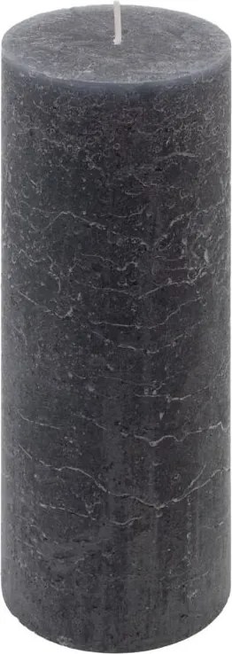 Antracit parafínová sviečka rustikálna 20 cm,90 h, sada 4 ks