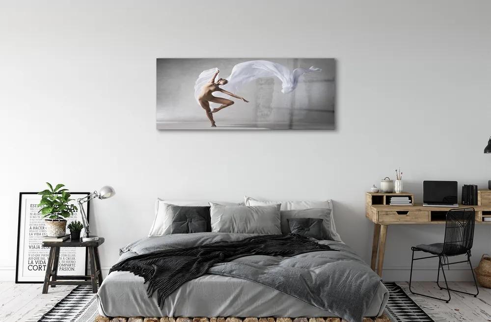 Obraz plexi Žena tancuje biely materiál 120x60 cm