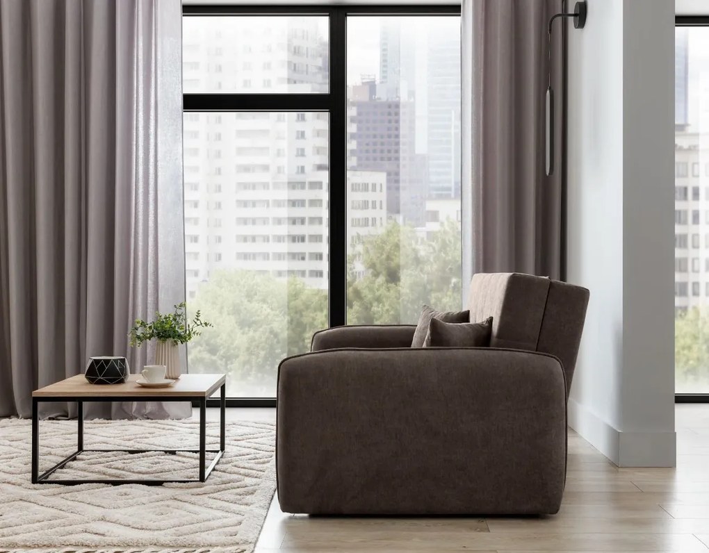 Rozkladacia 2-miestna pohovka LAINE, hnedá