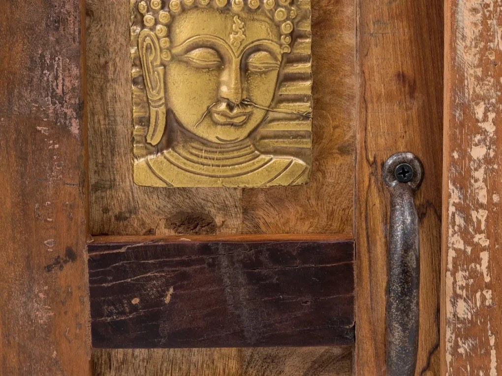 furniture-nabytek.cz - Masivní skříňka dřezu Sumana z recyklovaného dřeva, lakovaná, hnědá – 52×30×60 cm