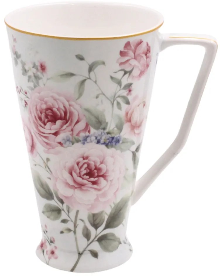 HOME ELEMENTS Porcelánový hrnček 500 ml, Ruža