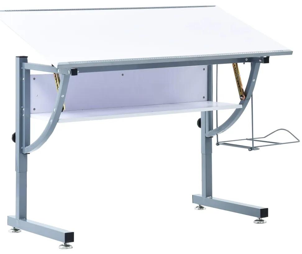 vidaXL Kresliaci stôl pre dospievajúcich biely 110x60x87 cm MDF