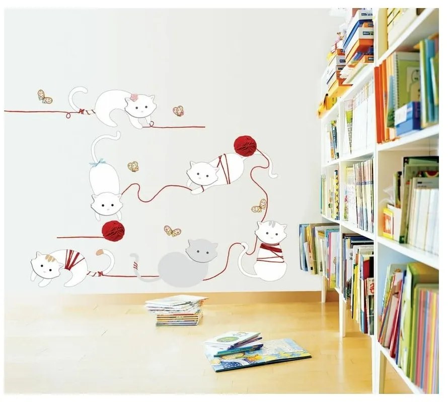 Samolepka Ambiance Cats and balls, 30 cm