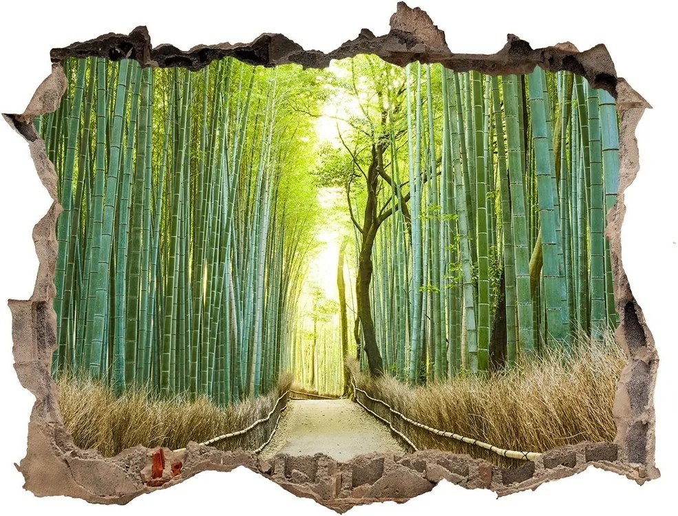 Nálepka fototapeta 3D výhled Bambusový les WallHole-95x64-kamien-72519653