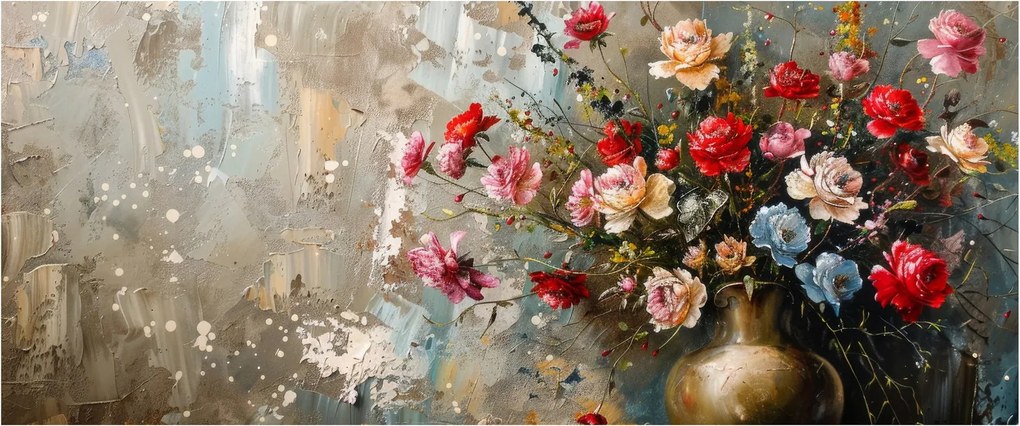 Obraz - Váza kvetov (120x50 cm)