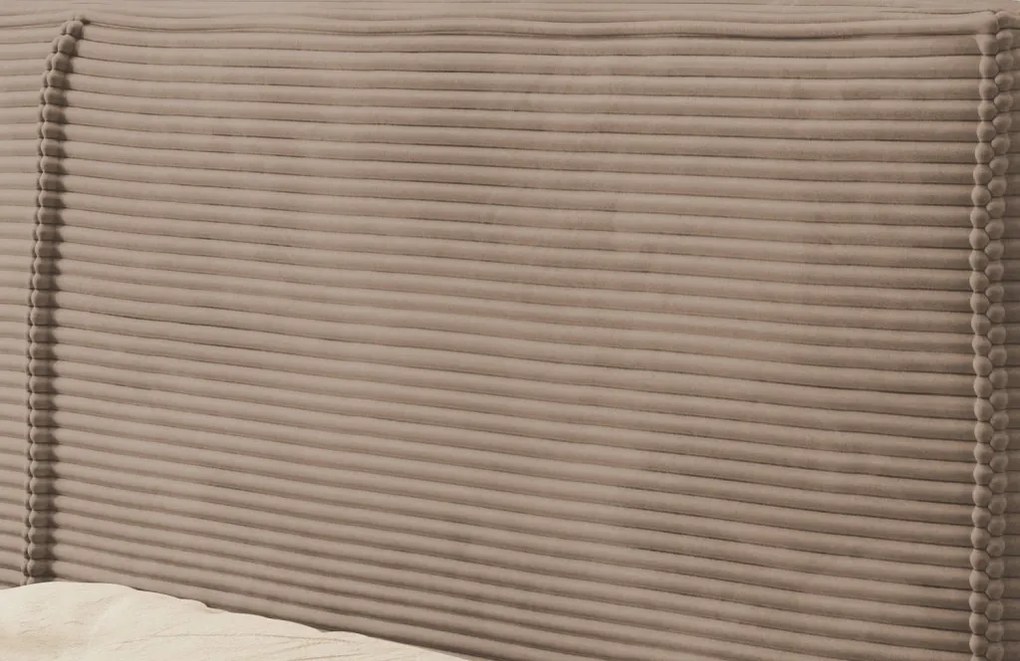 Posteľ Inez 180x200 cm, svetlo hnedá štrukturovaná látka