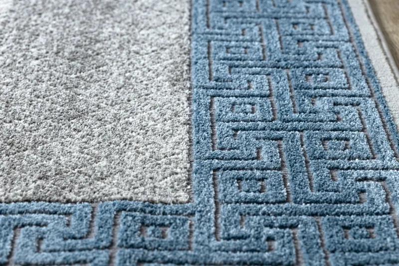 Moderný koberec NOBLE 1512 68 vzor rámu, Grécky vintage - Štrukturálny, dve vrstvy rúna, krémová modrá Veľkosť: 160x220 cm