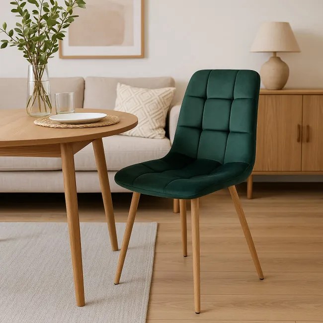 Jedálenská stolička MONTANA zamatová, tmavozelená