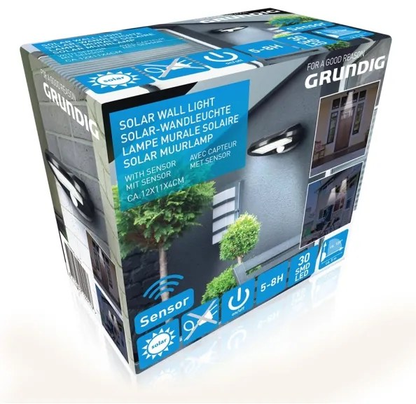 Grundig - SADA 2x LED solárne nástenné svietidlo so senzorom LED/3,2V 600 mAh