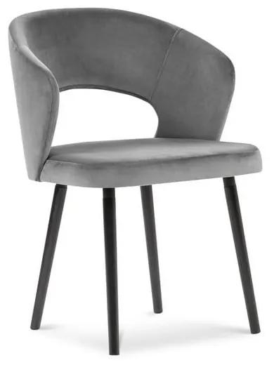 Sivá jedálenská stolička so zamatovým poťahom Windsor & Co Sofas Elpis