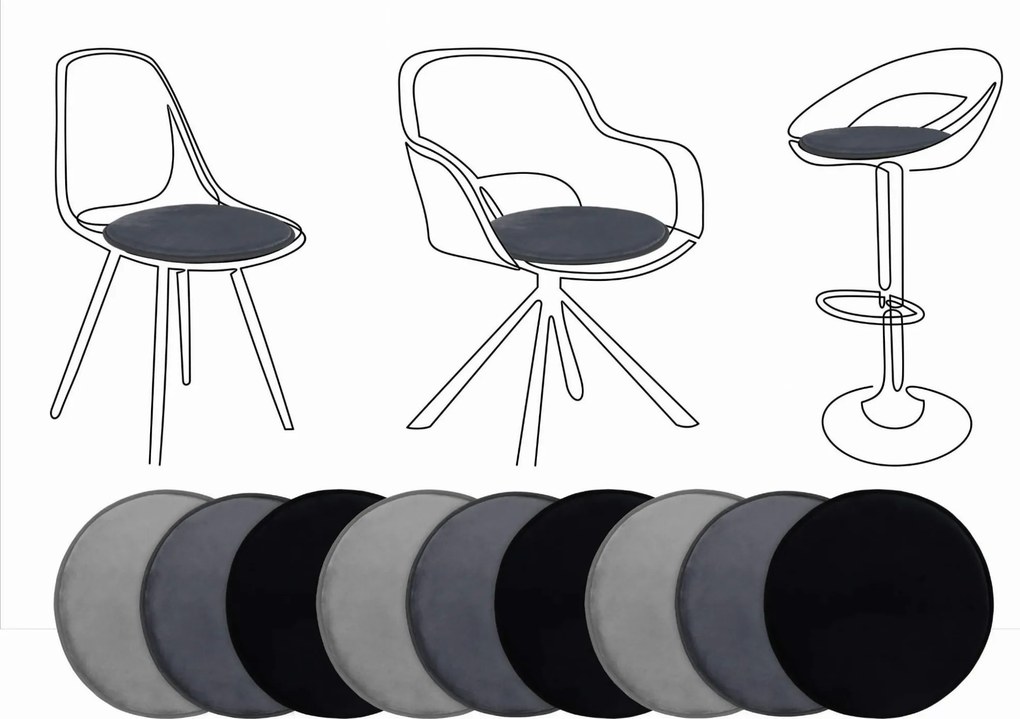 Podsedák na stoličku MARIE 36 cm - grafitový