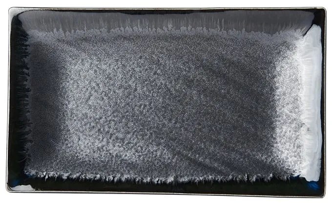 Tmavomodrý keramický tanier MIJ Matt, 33 x 19 cm
