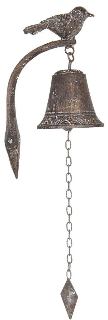 Liatinový zvonček s vtáčikom Bird - 10 * 15 * 25 cm
