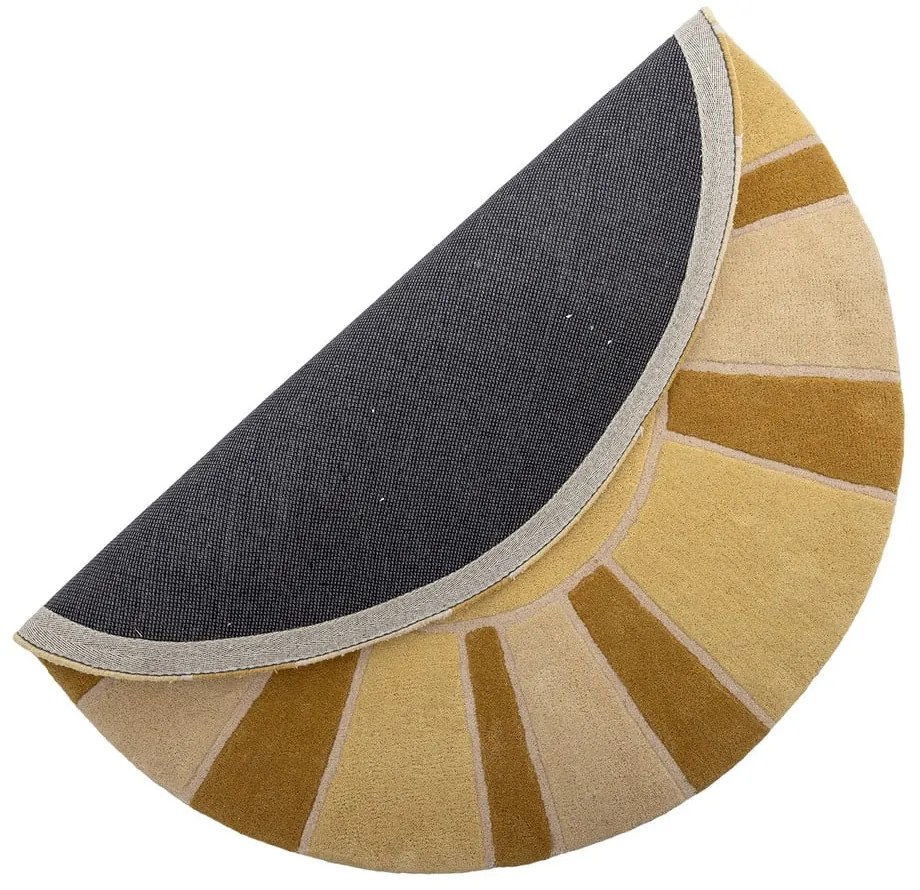 Béžový/jantárový vlnený detský koberec ø110 cm Sun – Bloomingville Mini