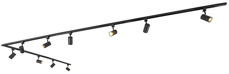 Inteligentný koľajnicový systém čierny 1-fázový 10-svetiel vrátane Wifi GU10 - Jeana