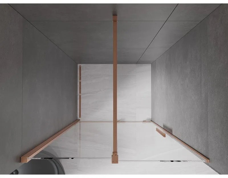 Mexen Velar, posuvné dvere do otvoru 90x200 cm, 8mm číre sklo, medená matná, 871-090-000-01-65