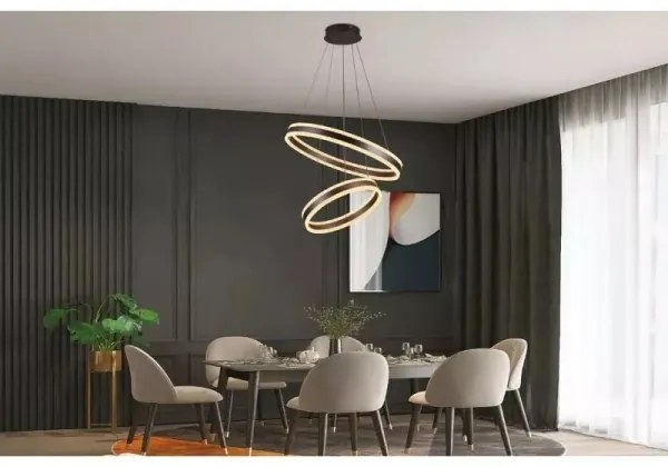 LED Stmievateľný luster na lanku LED/135W/230V 3000-6500K + diaľkové ovládanie