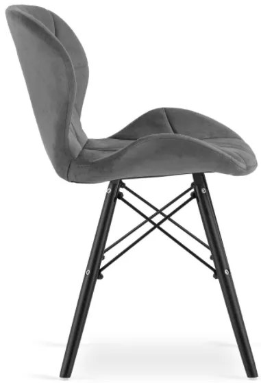 Jedálenské stoličky SKY sivé s čiernymi nohami 4 ks