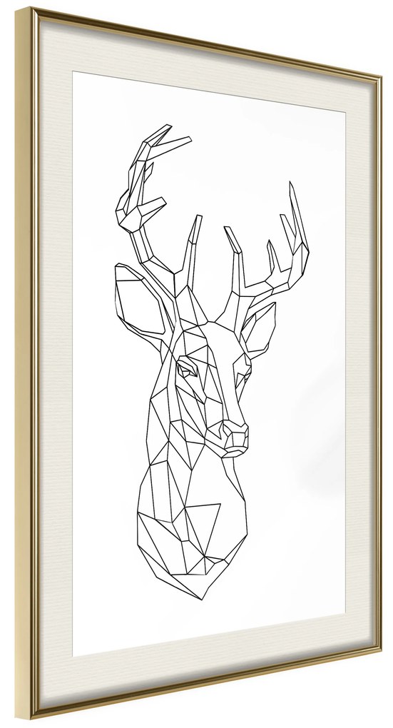 Artgeist Plagát - Geometric Deer [Poster] Veľkosť: 40x60, Verzia: Zlatý rám