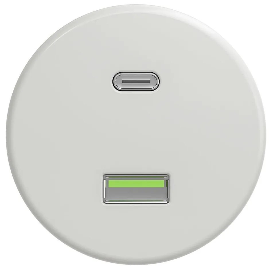 Kliklap - Retro USB zásuvka A+C bez rámika biela