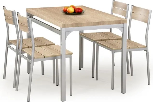 Jedálenský set Benua (pre 4 osoby) (dub sonoma). Vlastná spoľahlivá doprava až k Vám domov. 770392