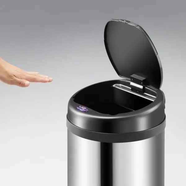 Odpadkový koš automatický senzor 40 litrov strieborná DC kábel zdarma