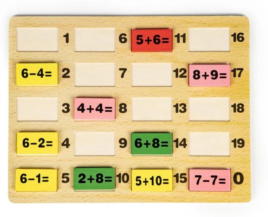 Drevená matematická tabuľka
